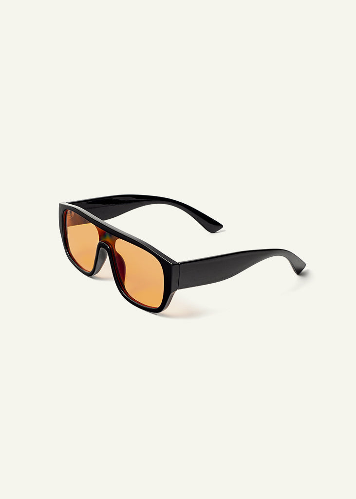 sybaria; sybaria sunglasses; BESANA sunglasses (BLACK & MANGO); Oversized; Oversized luxury; premium unisex eyewear; ultralight polycarbonate eyewear; Mango UV400 lenses; high fashion eyewear; chromotherapy eyewear;