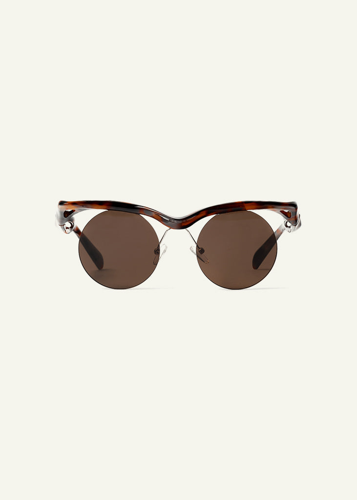 sybaria; sybaria sunglasses; CONCILIAZIONE ROUND sunglasses (HAVANA & MOCHA); Rounded; Rounded luxury; premium unisex eyewear; ultralight polycarbonate eyewear; Toffee UV400 lenses; high fashion eyewear; chromotherapy eyewear;