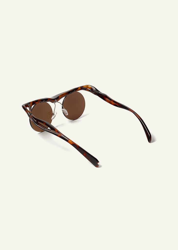 sybaria; sybaria sunglasses; CONCILIAZIONE ROUND sunglasses (HAVANA & MOCHA); Rounded; Rounded luxury; premium unisex eyewear; ultralight polycarbonate eyewear; Toffee UV400 lenses; high fashion eyewear; chromotherapy eyewear;