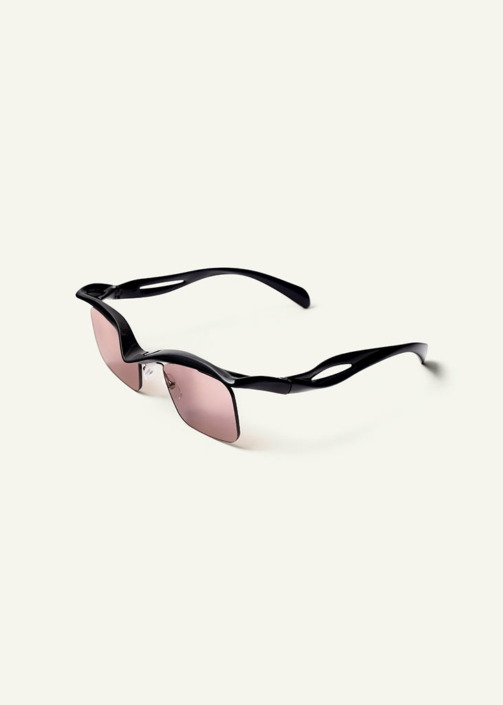 sybaria; sybaria sunglasses; CONCILIAZIONE SQUARE sunglasses (BLACK & AMBER); Squared; Squared luxury; premium unisex eyewear; ultralight polycarbonate eyewear; Hazelnut UV400 lenses; high fashion eyewear; chromotherapy eyewear;