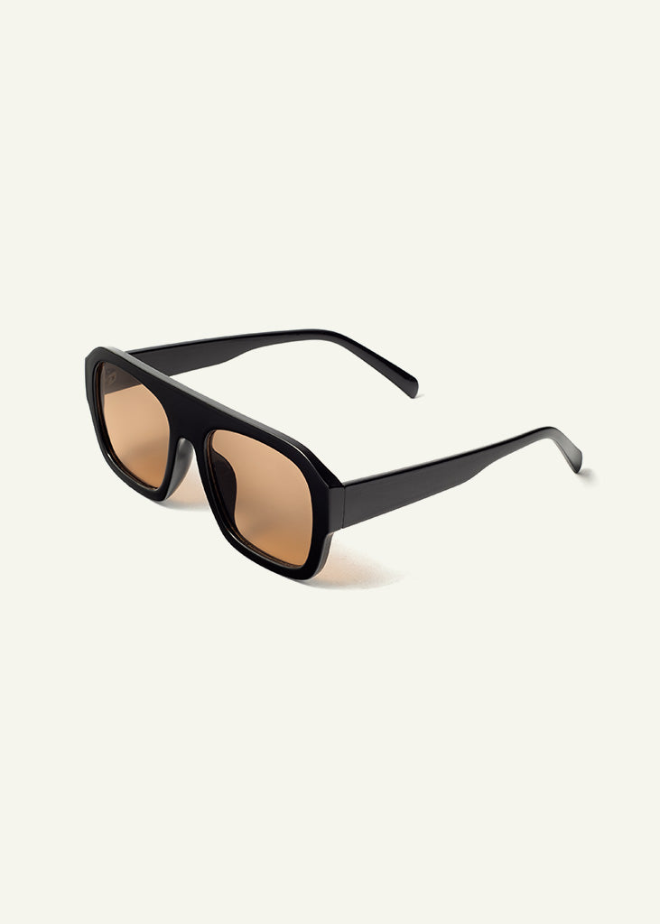 sybaria; sybaria sunglasses; CROCETTA sunglasses (BLACK & AMBER); Squared; Squared luxury; premium unisex eyewear; ultralight polycarbonate eyewear; Amber UV400 lenses; high fashion eyewear; chromotherapy eyewear;