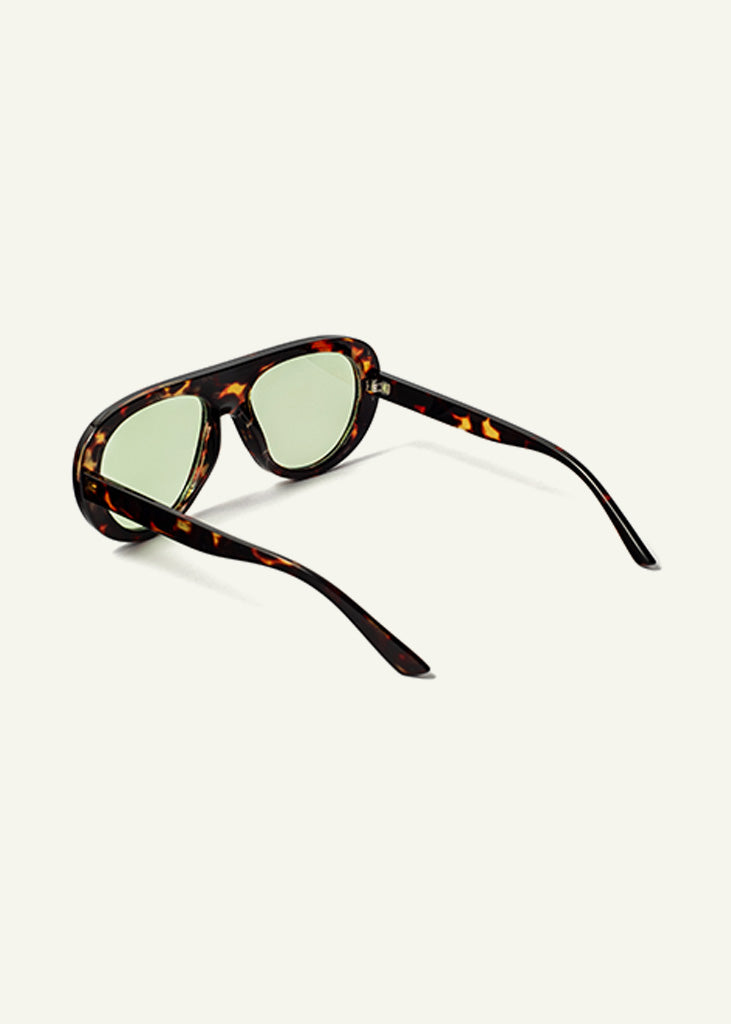 sybaria; sybaria sunglasses; GARDA sunglasses (HAVANA & MINT); Oval; Oval luxury; premium unisex eyewear; ultralight polycarbonate eyewear; Mint UV400 lenses; high fashion eyewear; chromotherapy eyewear;