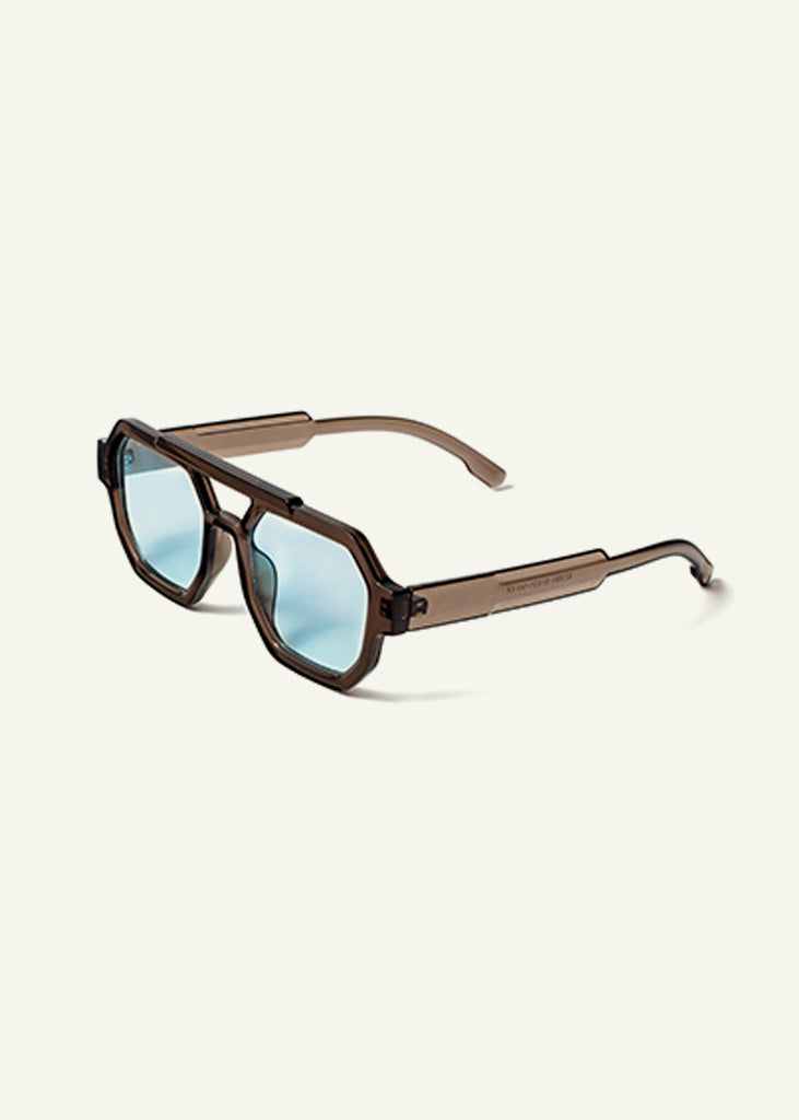 sybaria; sybaria sunglasses; LUGANO sunglasses (GRAY & LIGHTBLUE); Aviator Geometric; Aviator Geometric luxury; premium unisex eyewear; ultralight polycarbonate eyewear; Lightblue UV400 lenses; high fashion eyewear; chromotherapy eyewear;