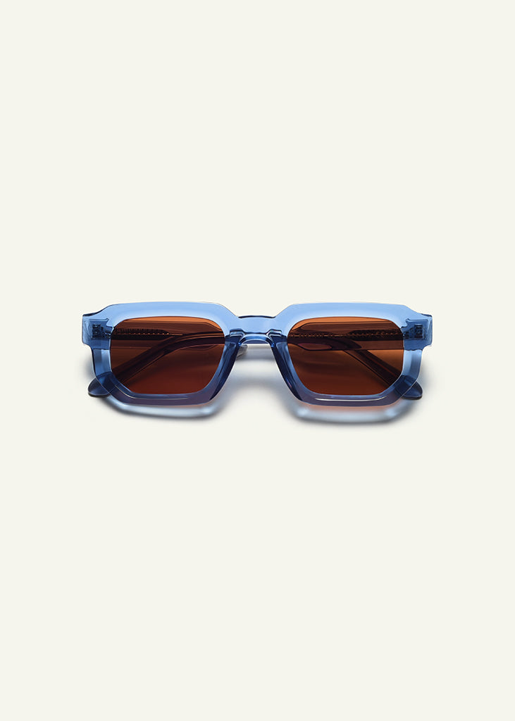 sybaria; sybaria sunglasses; MANZONI sunglasses (SKY BLUE & MOCHA); Squared; Squared luxury; premium unisex eyewear; ultralight polycarbonate eyewear; Mocha UV400 lenses; high fashion eyewear; chromotherapy eyewear;