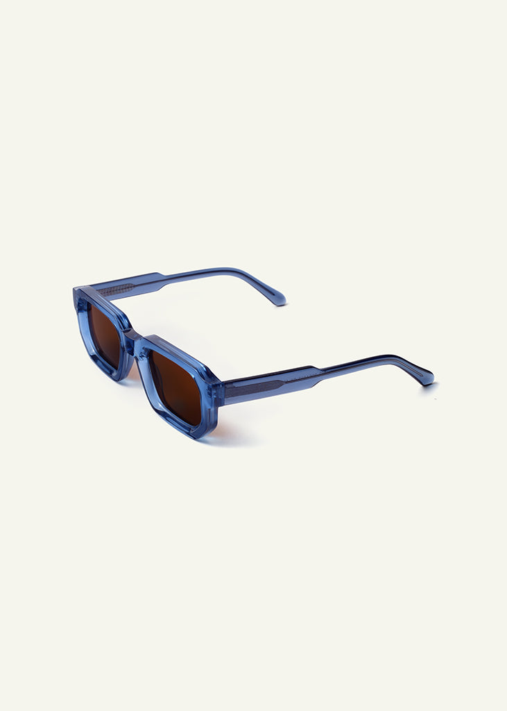sybaria; sybaria sunglasses; MANZONI sunglasses (SKY BLUE & MOCHA); Squared; Squared luxury; premium unisex eyewear; ultralight polycarbonate eyewear; Mocha UV400 lenses; high fashion eyewear; chromotherapy eyewear;