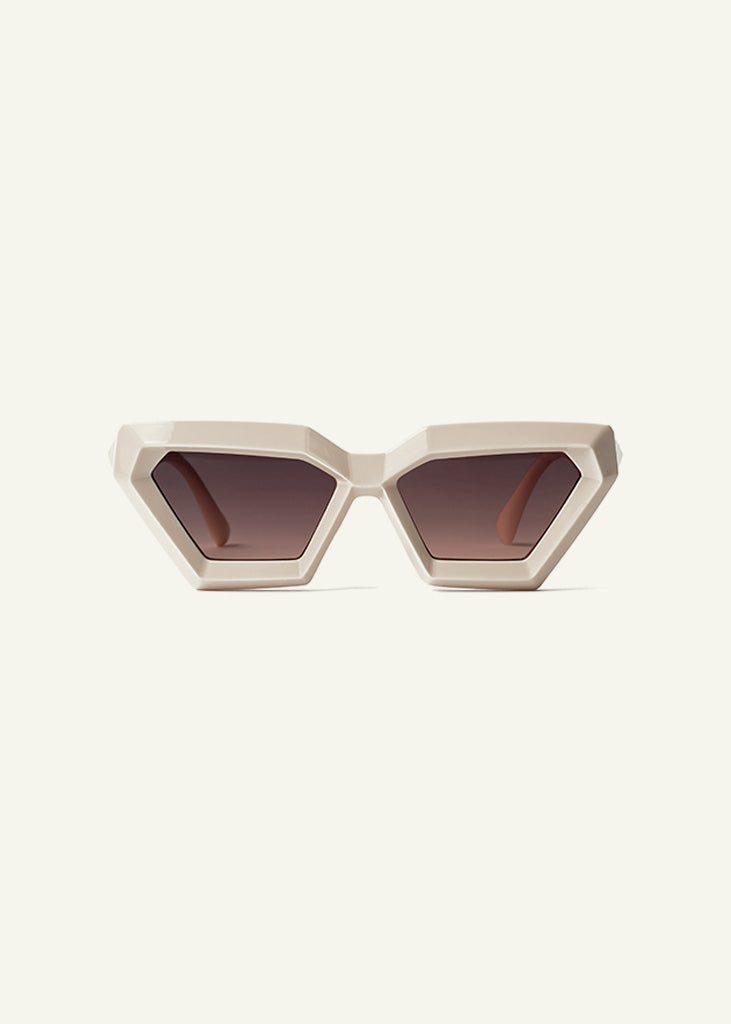 sybaria; sybaria sunglasses; POSITANO sunglasses (CREAM & AMBER); Geometric & Cat Eye; Geometric & Cat Eye luxury; premium unisex eyewear; ultralight polycarbonate eyewear; Amber UV400 lenses; high fashion eyewear; chromotherapy eyewear;