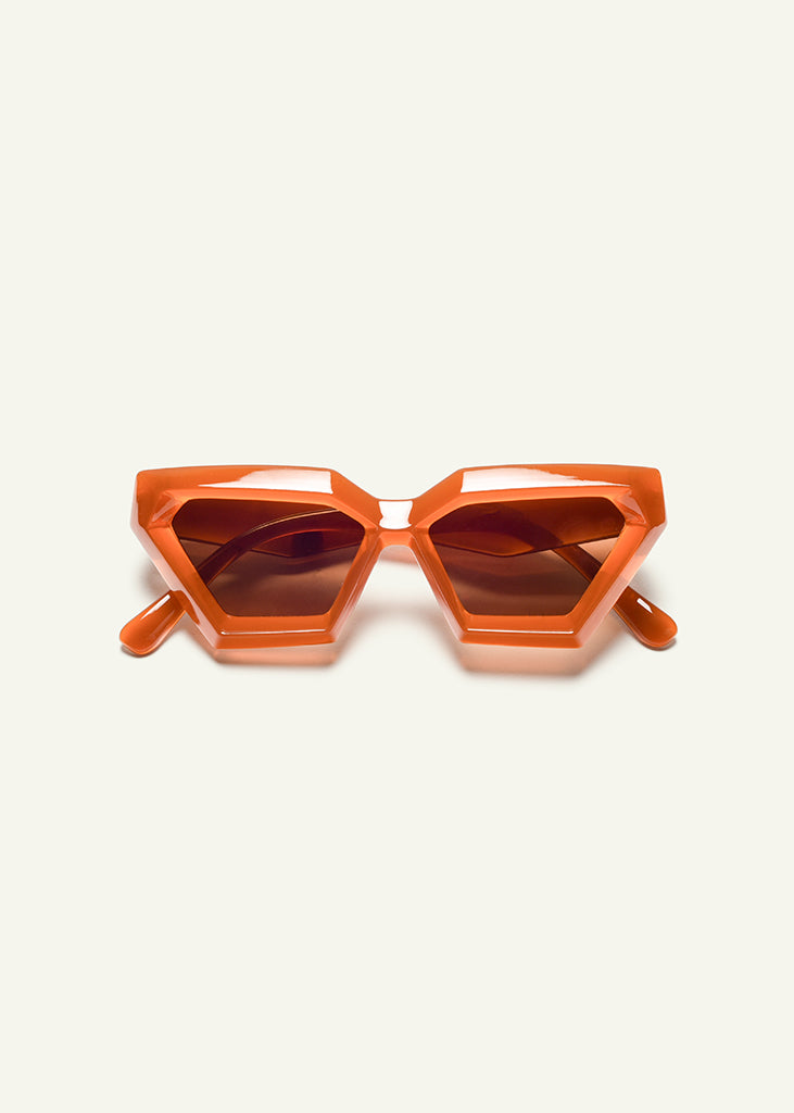 sybaria; sybaria sunglasses; POSITANO sunglasses (TANGERINE & MOCHA); Geometric & Cat Eye; Luxury Geometric & Cat Eye; Premium unisex glasses; Ultralight polycarbonate glasses; Anti-Blue UV400 lenses; High fashion glasses; chromotherapy eyewear;