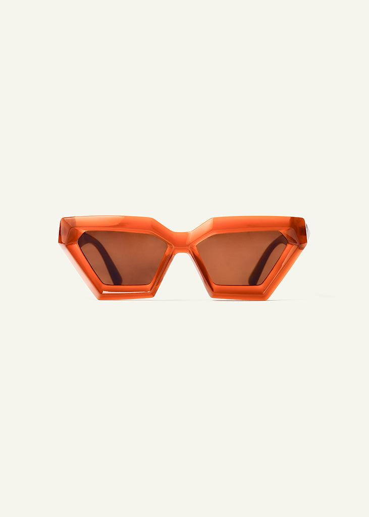 sybaria; sybaria sunglasses; POSITANO sunglasses (TANGERINE & MOCHA); Geometric & Cat Eye; Luxury Geometric & Cat Eye; Premium unisex glasses; Ultralight polycarbonate glasses; Anti-Blue UV400 lenses; High fashion glasses; chromotherapy eyewear;