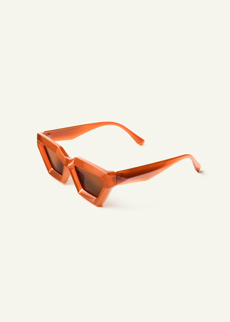 sybaria; sybaria sunglasses; POSITANO sunglasses (TANGERINE & MOCHA); Geometric & Cat Eye; Luxury Geometric & Cat Eye; Premium unisex glasses; Ultralight polycarbonate glasses; Anti-Blue UV400 lenses; High fashion glasses; chromotherapy eyewear;