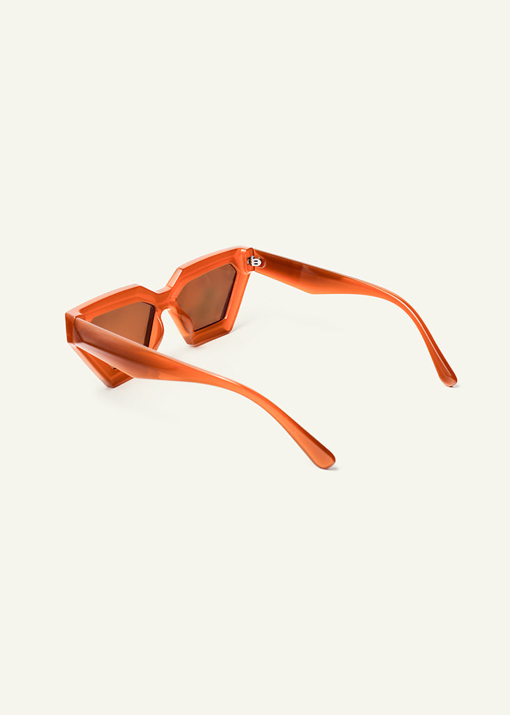 sybaria; sybaria sunglasses; POSITANO sunglasses (TANGERINE & MOCHA); Geometric & Cat Eye; Luxury Geometric & Cat Eye; Premium unisex glasses; Ultralight polycarbonate glasses; Anti-Blue UV400 lenses; High fashion glasses; chromotherapy eyewear;