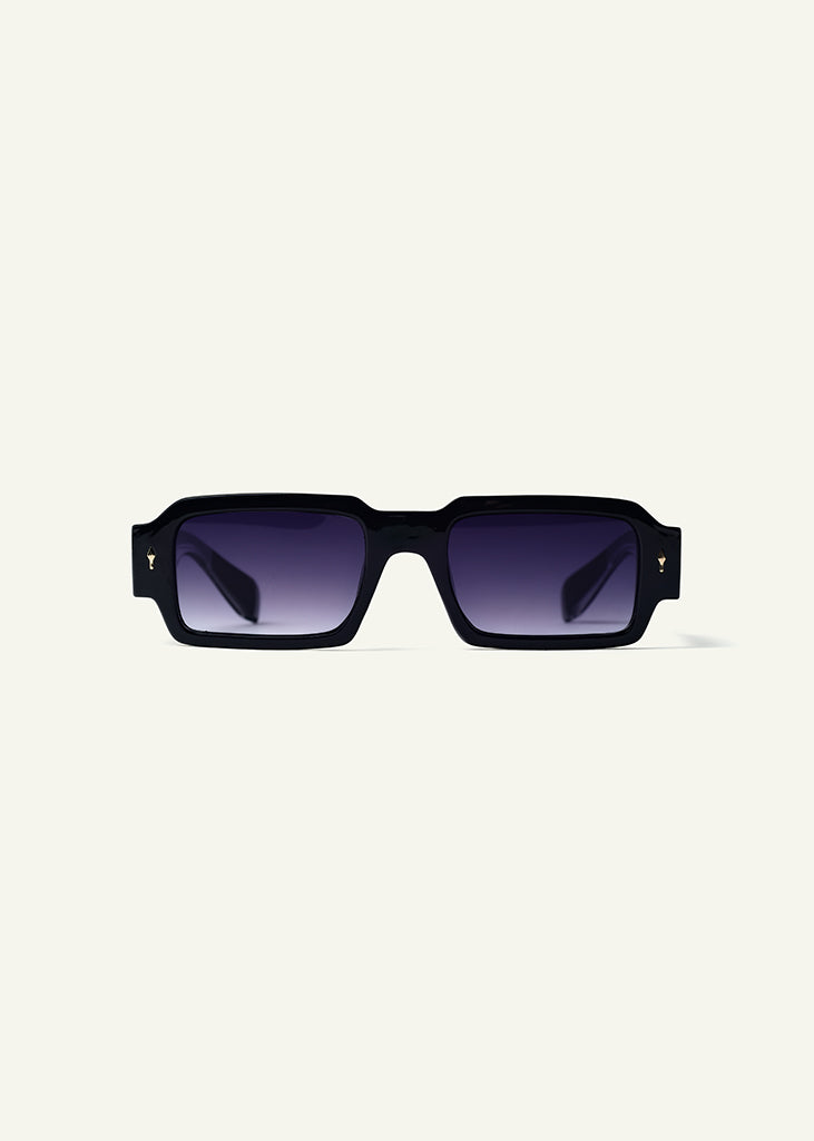 sybaria; sybaria sunglasses; SAN MARCO sunglasses (BLACK & GRADIENT BLACK); Geometric; Luxury Geometric; Premium unisex glasses; Ultralight polycarbonate glasses; Gradient Black UV400 lenses; High fashion glasses; chromotherapy eyewear;
