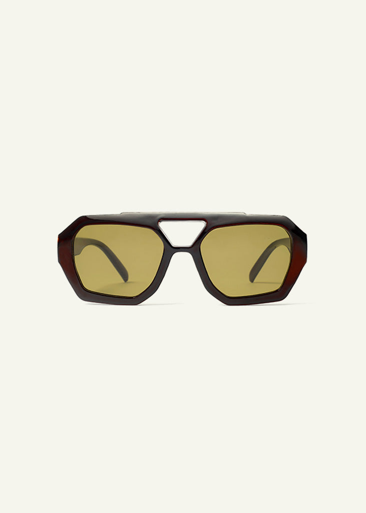 sybaria; sybaria sunglasses; VIA DELLA SPIGA sunglasses (MOCHA & GREEN); Aviator & Geometric; Aviator & Geometric luxury; premium unisex eyewear; ultra-light polycarbonate eyewear; green UV400 lenses; high-fashion eyewear; chromotherapy eyewear;
