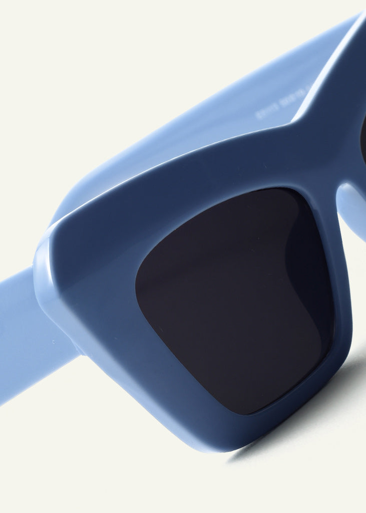 sybaria; sybaria sunglasses; CAPRI sunglasses (SKYBLUE & BLACK); Cat eye; Luxury cat eye; premium unisex eyewear; ultra-lightweight polycarbonate eyewear; black UV400 lenses; high fashion eyewear; chromotherapy eyewear;