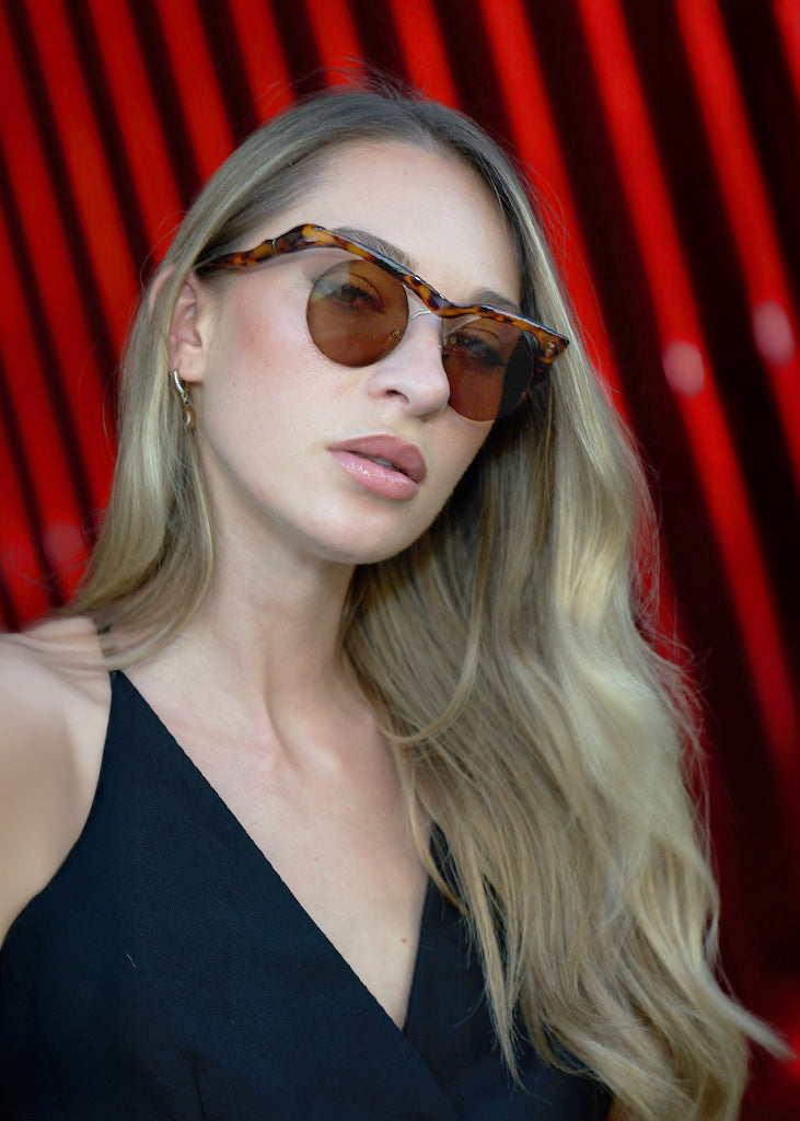 sybaria; sybaria sunglasses; CONCILIAZIONE ROUND sunglasses (HAVANA & MOCHA); Rounded; Rounded luxury; premium unisex eyewear; ultralight polycarbonate eyewear; Toffee UV400 lenses; high fashion eyewear; chromotherapy eyewear;