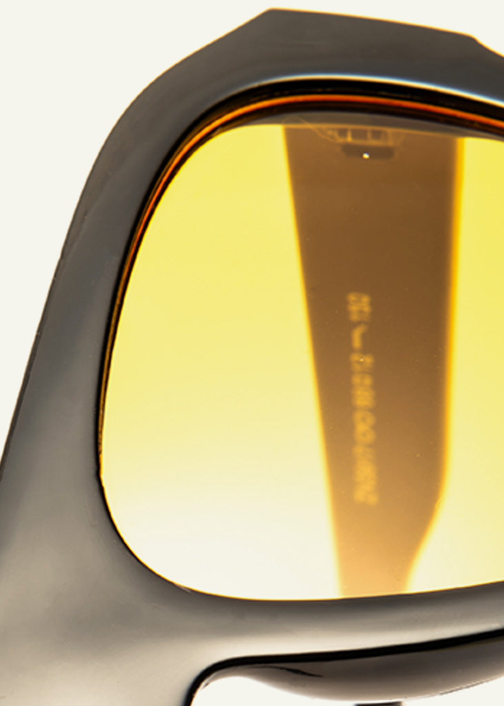 sybaria; sybaria sunglasses; CROCETTA sunglasses (BLACK & TANGERINE); Squared; Squared luxury; premium unisex eyewear; ultralight polycarbonate eyewear; Tangerine UV400 lenses; high fashion eyewear; chromotherapy eyewear;