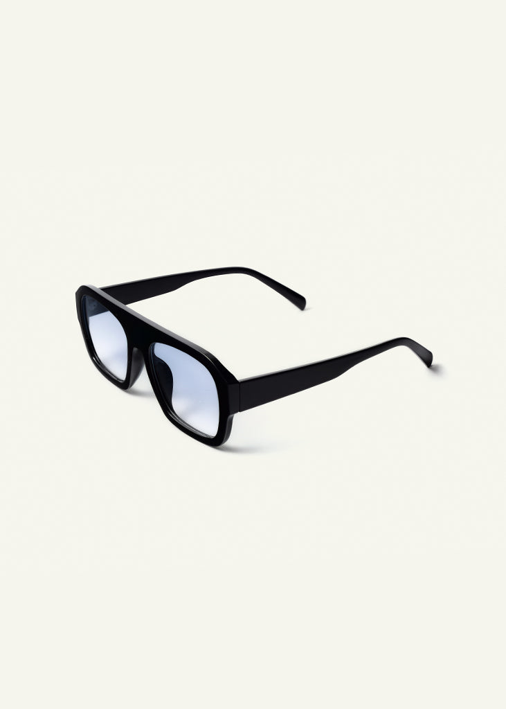 sybaria; sybaria sunglasses; CROCETTA sunglasses (BLACK & BLUE); Squared; Squared luxury; premium unisex eyewear; ultralight polycarbonate eyewear; Blue UV400 lenses; high fashion eyewear; chromotherapy eyewear;