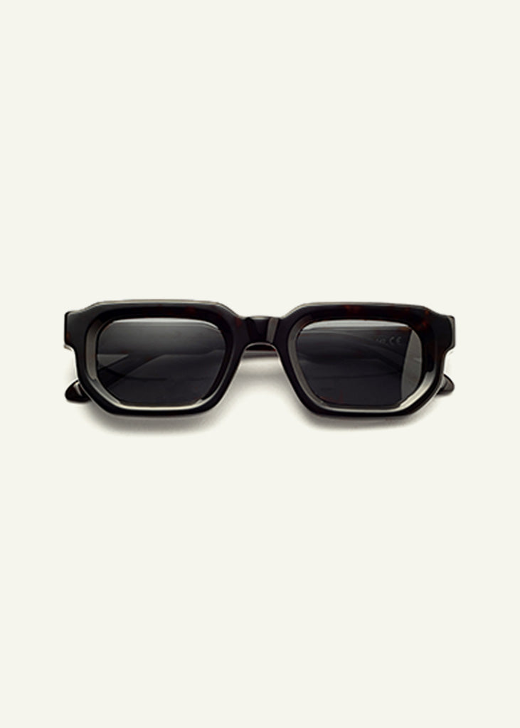 sybaria; sybaria sunglasses; MANZONI sunglasses (HAVANA & BLACK); Squared; Squared luxury; premium unisex eyewear; ultralight polycarbonate eyewear; Black UV400 lenses; high fashion eyewear; chromotherapy eyewear;