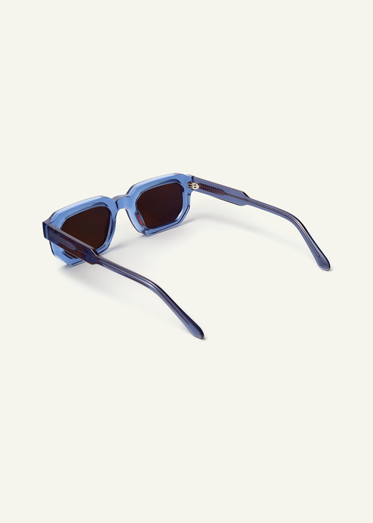 sybaria; sybaria sunglasses; MANZONI sunglasses (SKY BLUE & MOCHA); Squared; Squared luxury; premium unisex eyewear; ultralight polycarbonate eyewear; Mocha UV400 lenses; high fashion eyewear; chromotherapy eyewear;