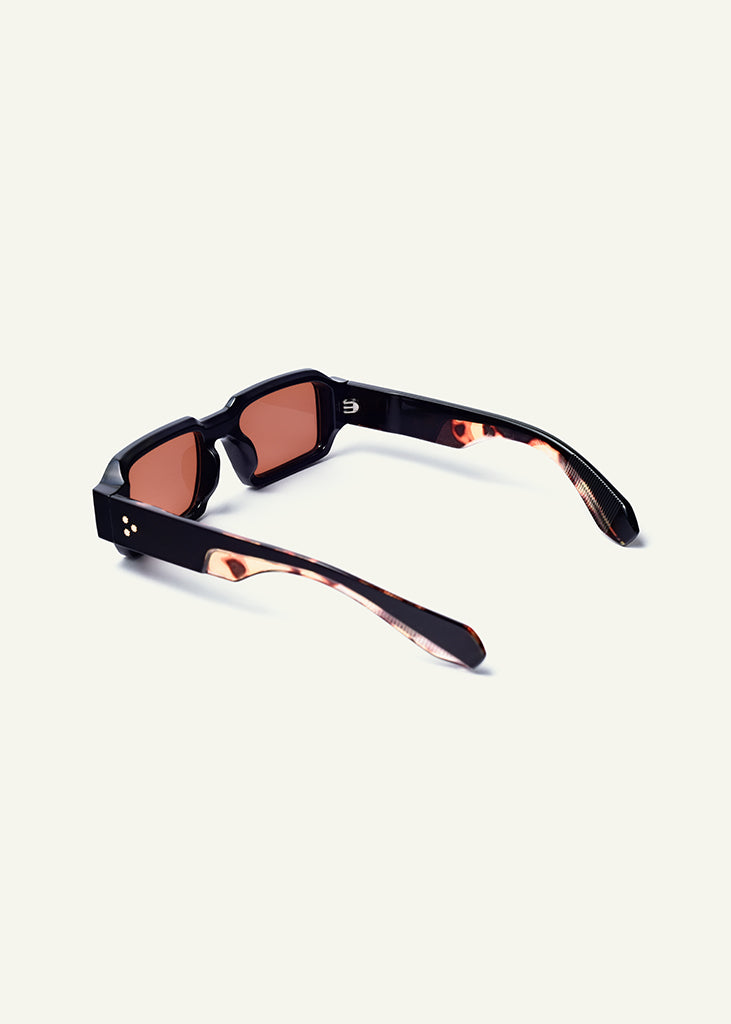 sybaria; sybaria sunglasses; SAN MARCO sunglasses (HAVANA & AMBER); Geometric; Luxury Geometric; Premium unisex glasses; Ultralight polycarbonate glasses; Amber UV400 lenses; High fashion glasses; chromotherapy eyewear;