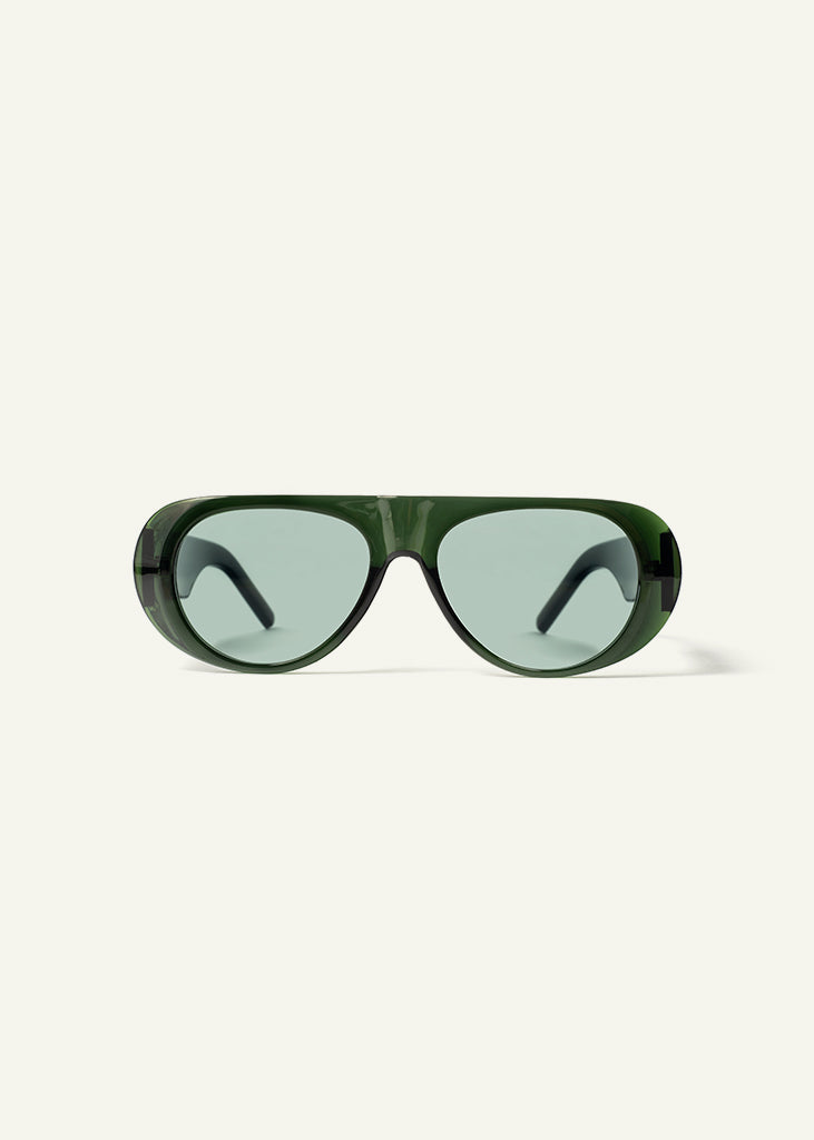 sybaria; sybaria sunglasses; SOLFERINO sunglasses (GREEN & SKY BLUE); Rounded & Aviator; Rounded & Aviator luxury; premium unisex glasses; ultra-light polycarbonate glasses; sky blue UV400 lenses; high-fashion glasses; chromotherapy eyewear;