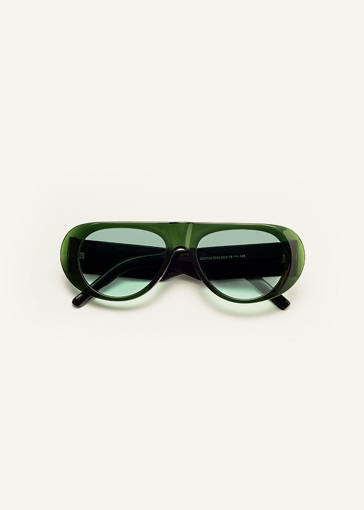 sybaria; sybaria sunglasses; SOLFERINO sunglasses (GREEN & SKY BLUE); Rounded & Aviator; Rounded & Aviator luxury; premium unisex glasses; ultra-light polycarbonate glasses; sky blue UV400 lenses; high-fashion glasses; chromotherapy eyewear;